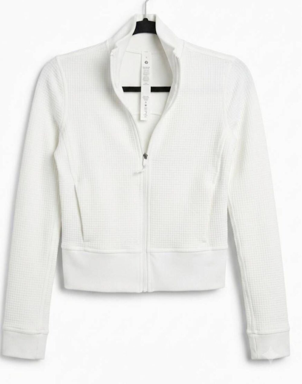 Lululemon womens size 2 textured slim fit track jacket cropped white